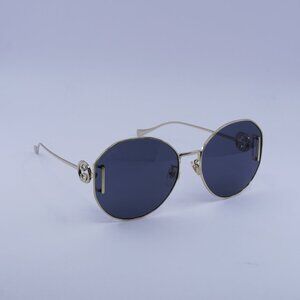 Gucci GG1206SA 002 Sunglasses Gold Round Frame, Grey Lenses